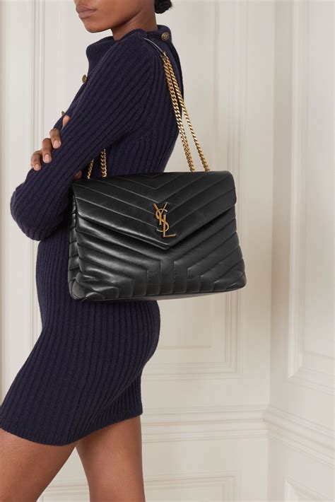 classsic ysl handbag medium large with gold hardware|LOULOU MEDIUM IN QUILTED LEATHER .